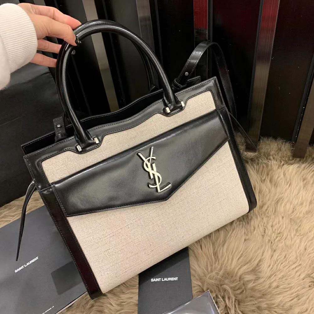 Saint Laurent YSL Women Uptown Large Tote in Linen Canvas - image 6