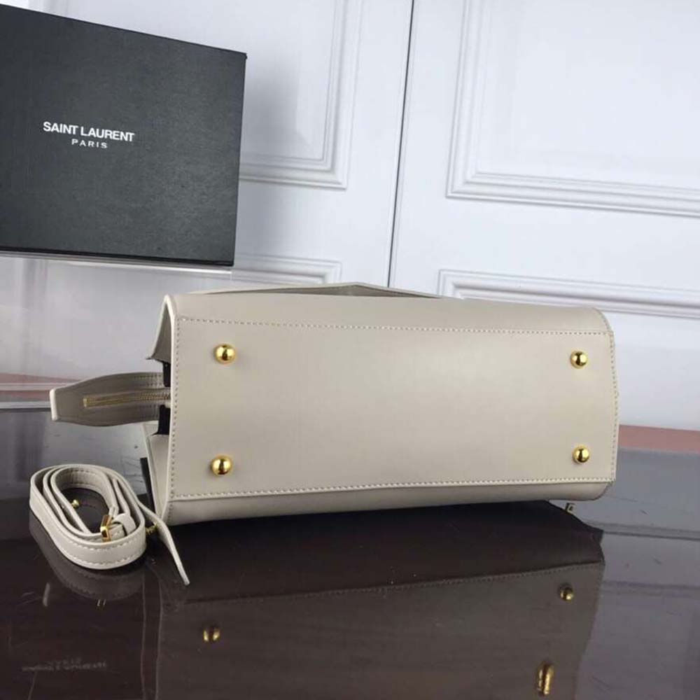 Saint Laurent YSL Women Uptown Medium Tote Shiny Smooth-White - image 5