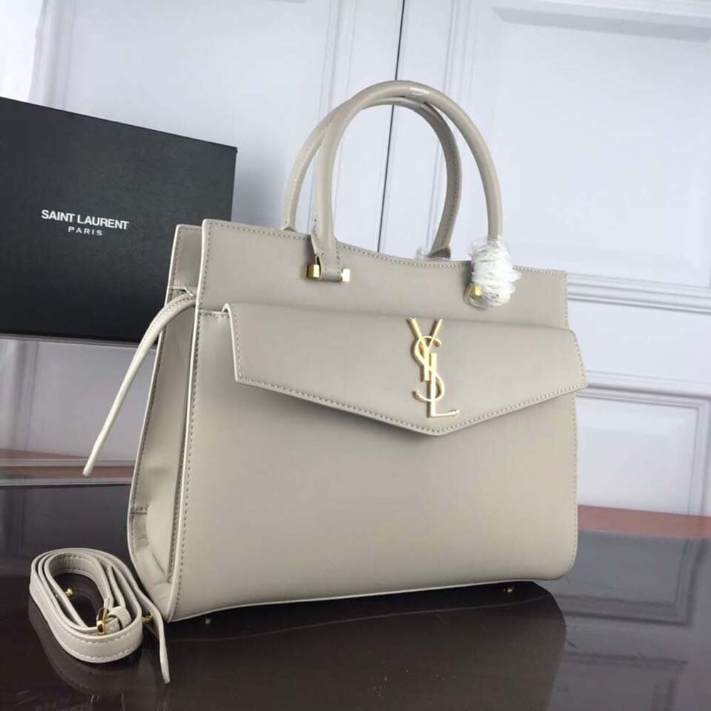 Saint Laurent YSL Women Uptown Medium Tote Shiny Smooth-White - image 4