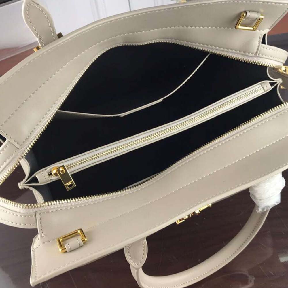 Saint Laurent YSL Women Uptown Medium Tote Shiny Smooth-White - image 6
