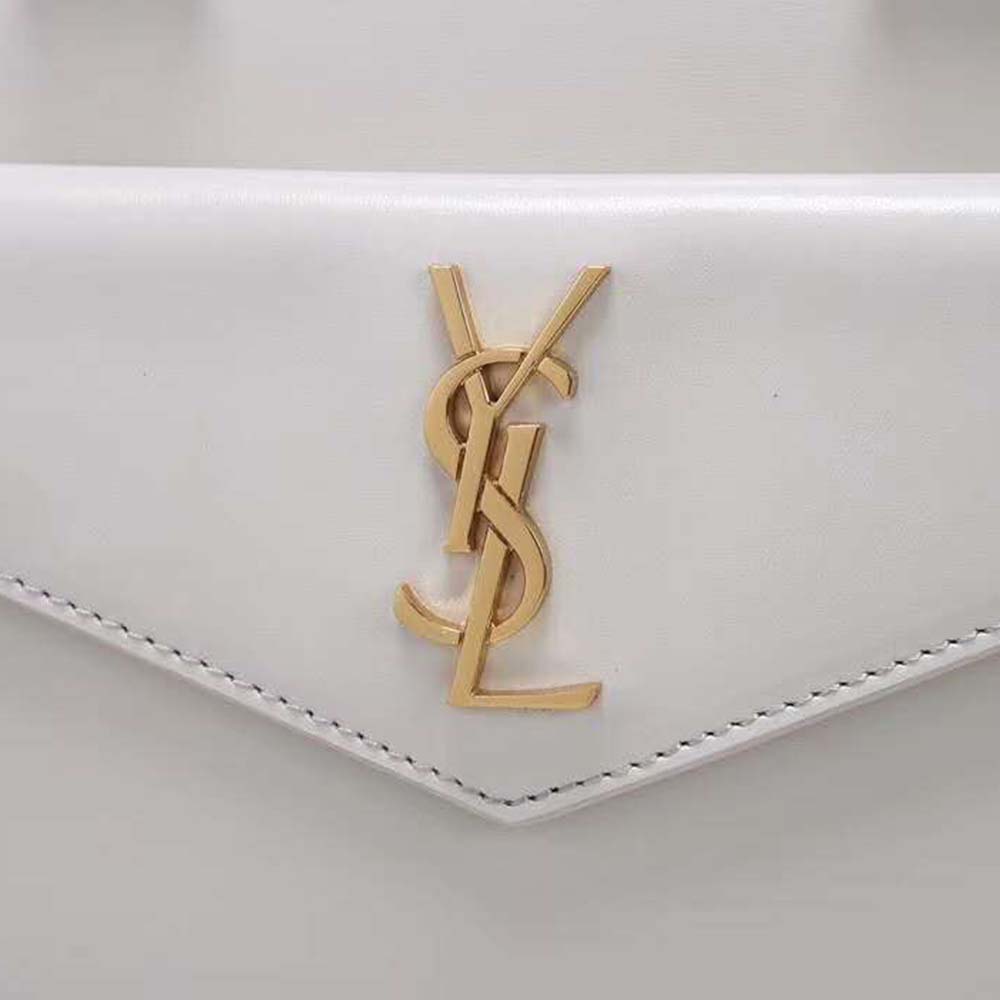 Saint Laurent YSL Women Uptown Small Tote Shiny Smooth-White - image 8