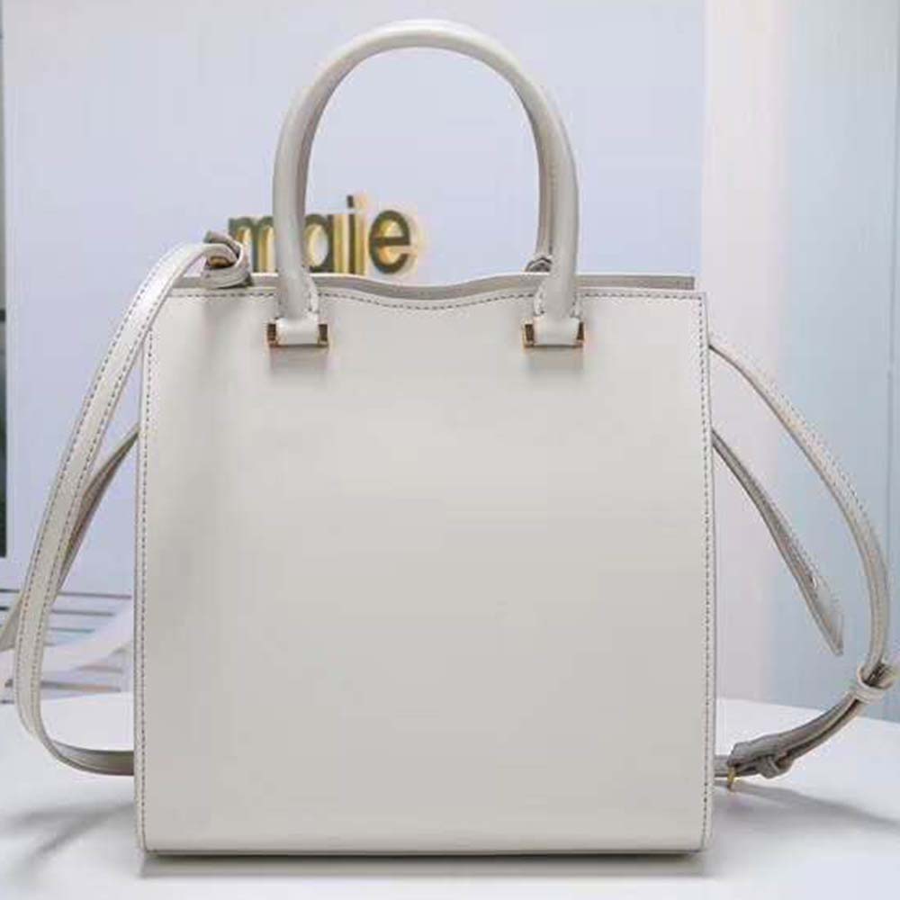 Saint Laurent YSL Women Uptown Small Tote Shiny Smooth-White - image 5