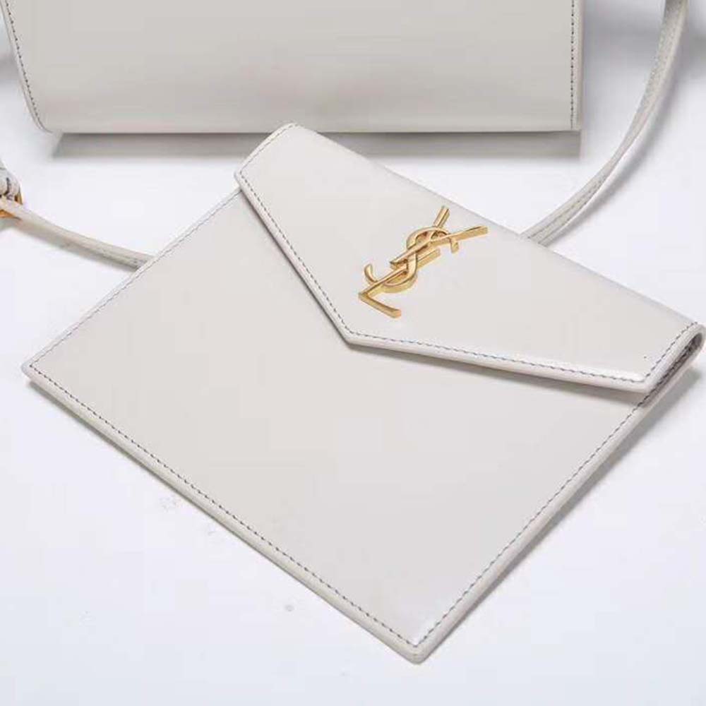 Saint Laurent YSL Women Uptown Small Tote Shiny Smooth-White - image 7