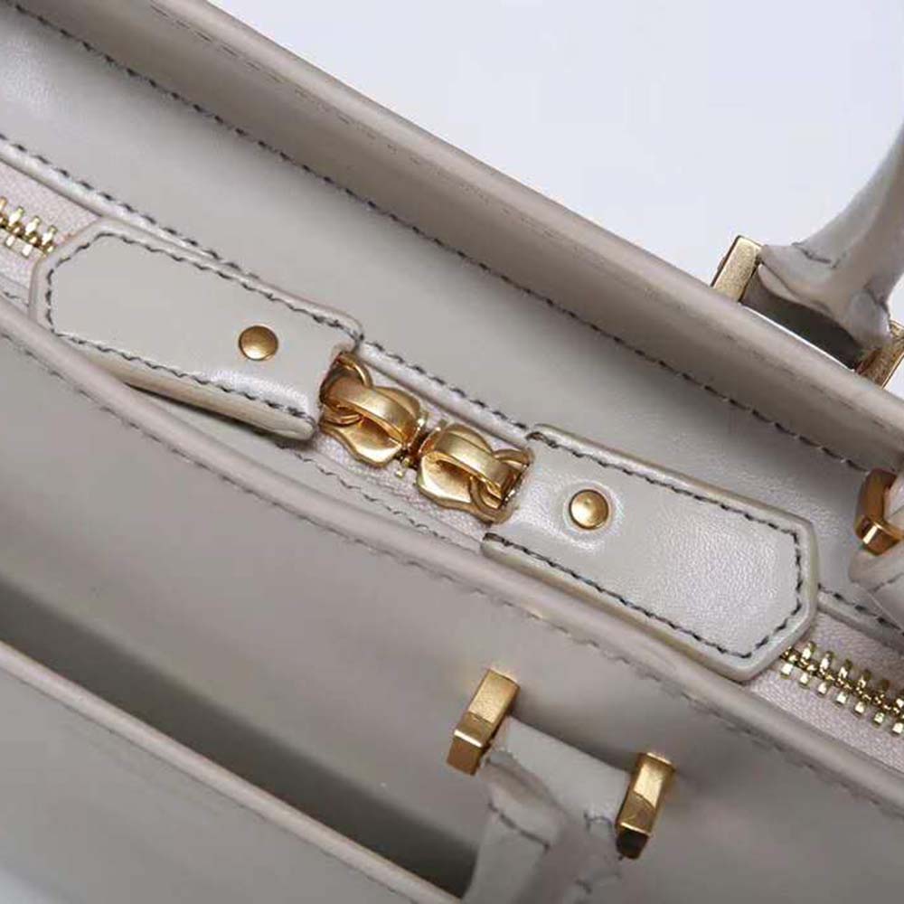 Saint Laurent YSL Women Uptown Small Tote Shiny Smooth-White - image 10