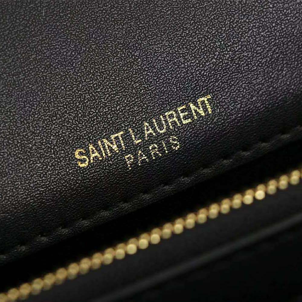 Saint Laurent YSL Women Victoire Chain Bag Crinkled Leather-Black - image 8