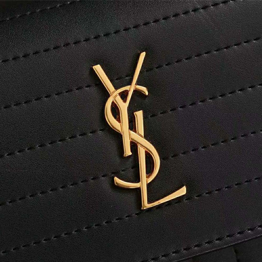 Saint Laurent YSL Women Victoire Chain Bag Crinkled Leather-Black - image 5