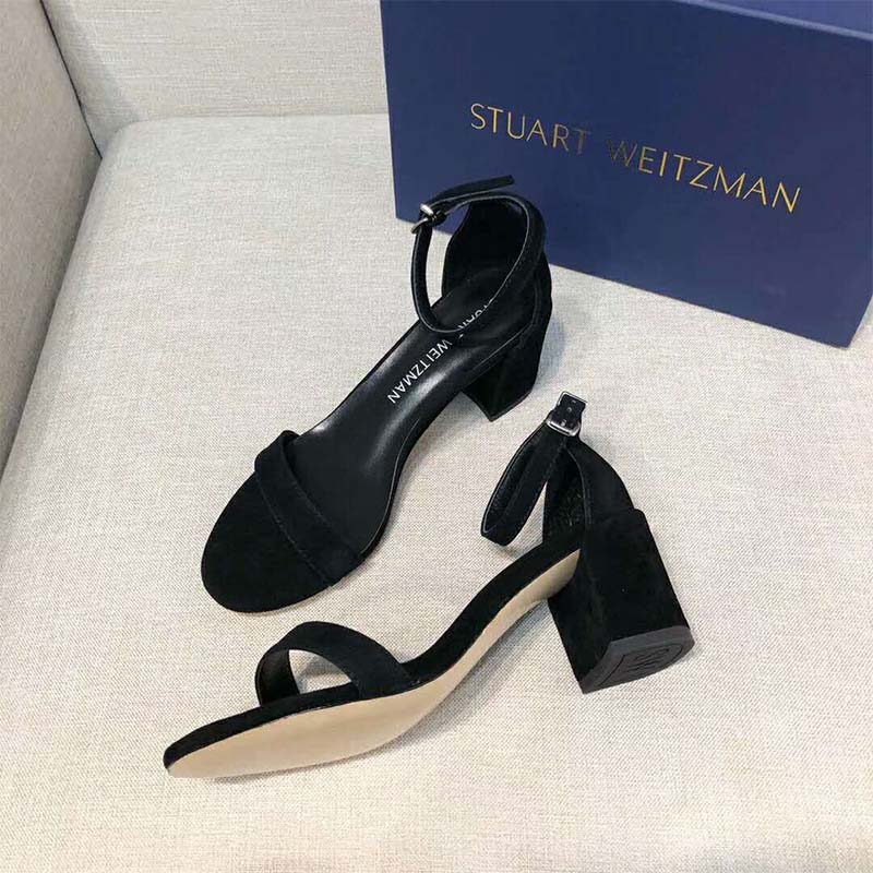 Stuart Weitzman Women The Simple Sandal 65mm Heel Height-Black - image 6
