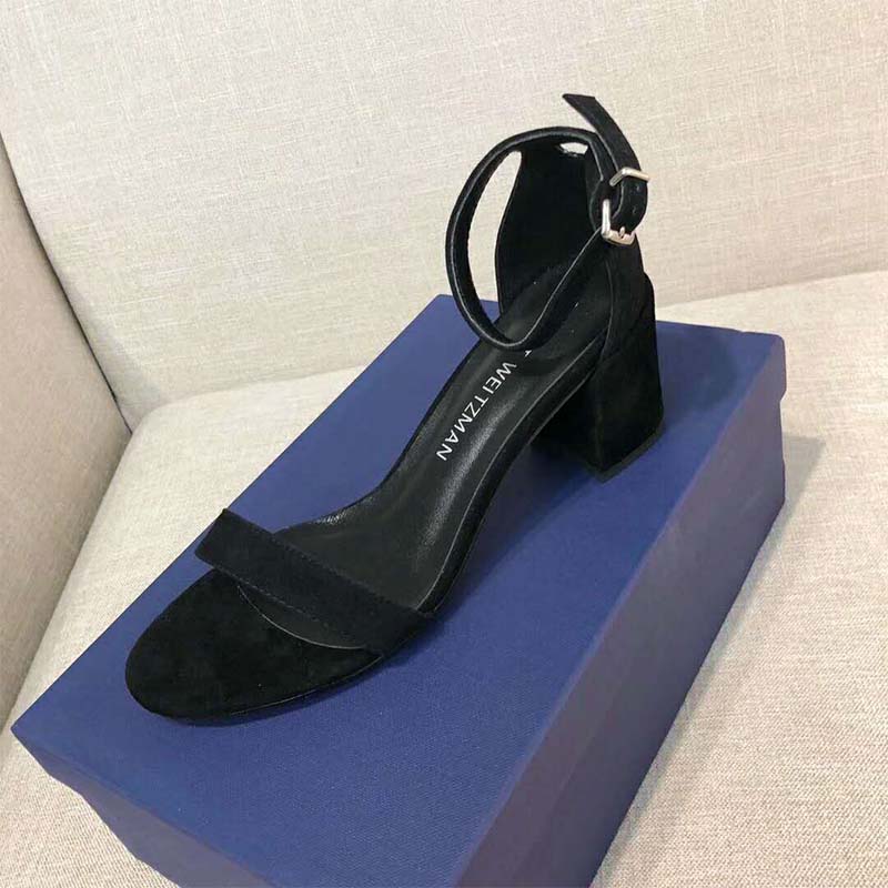 Top view showing minimalist silhouette of Stuart Weitzman Women The Simple Sandal