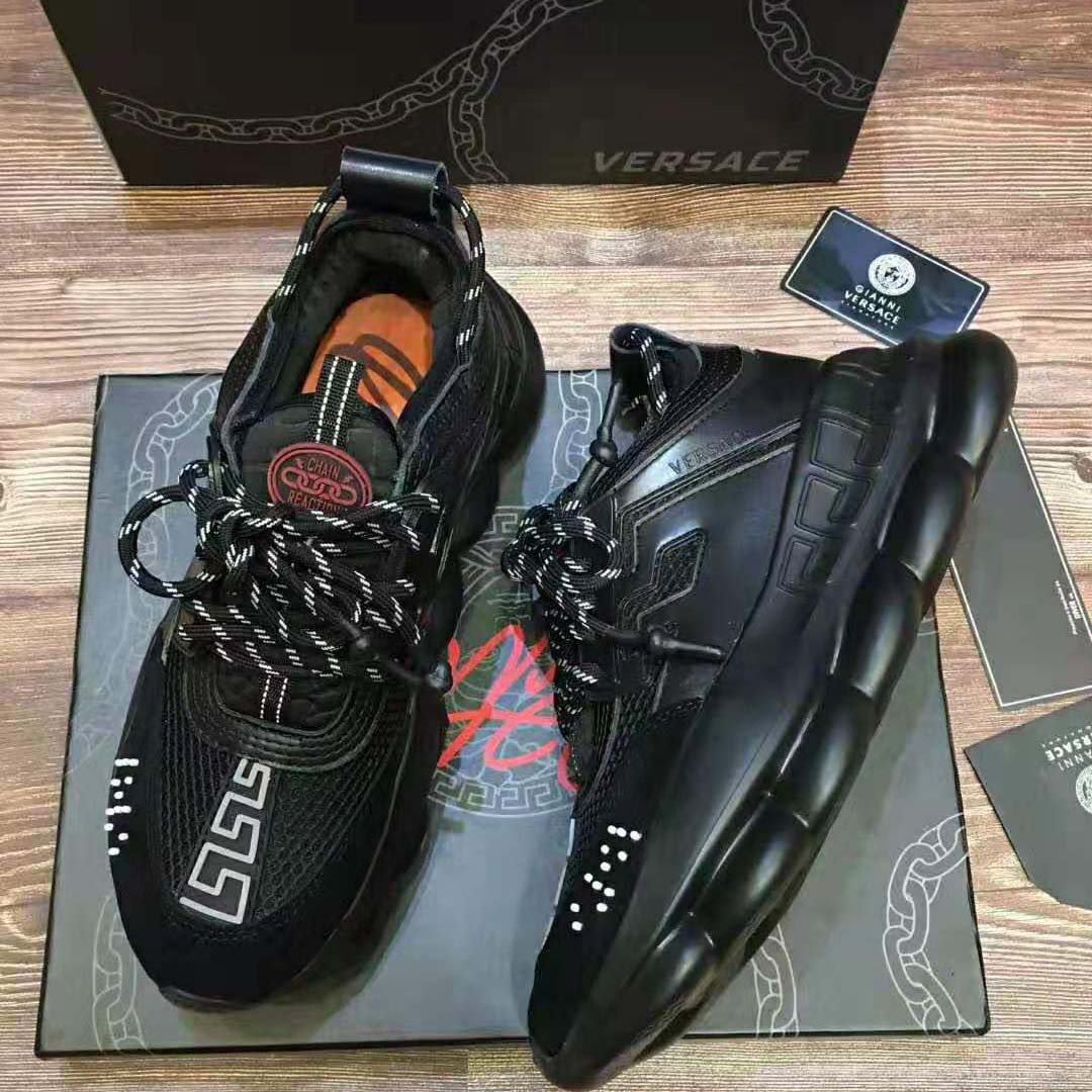 Versace Men Chain Reaction Sneakers-Black - image 4
