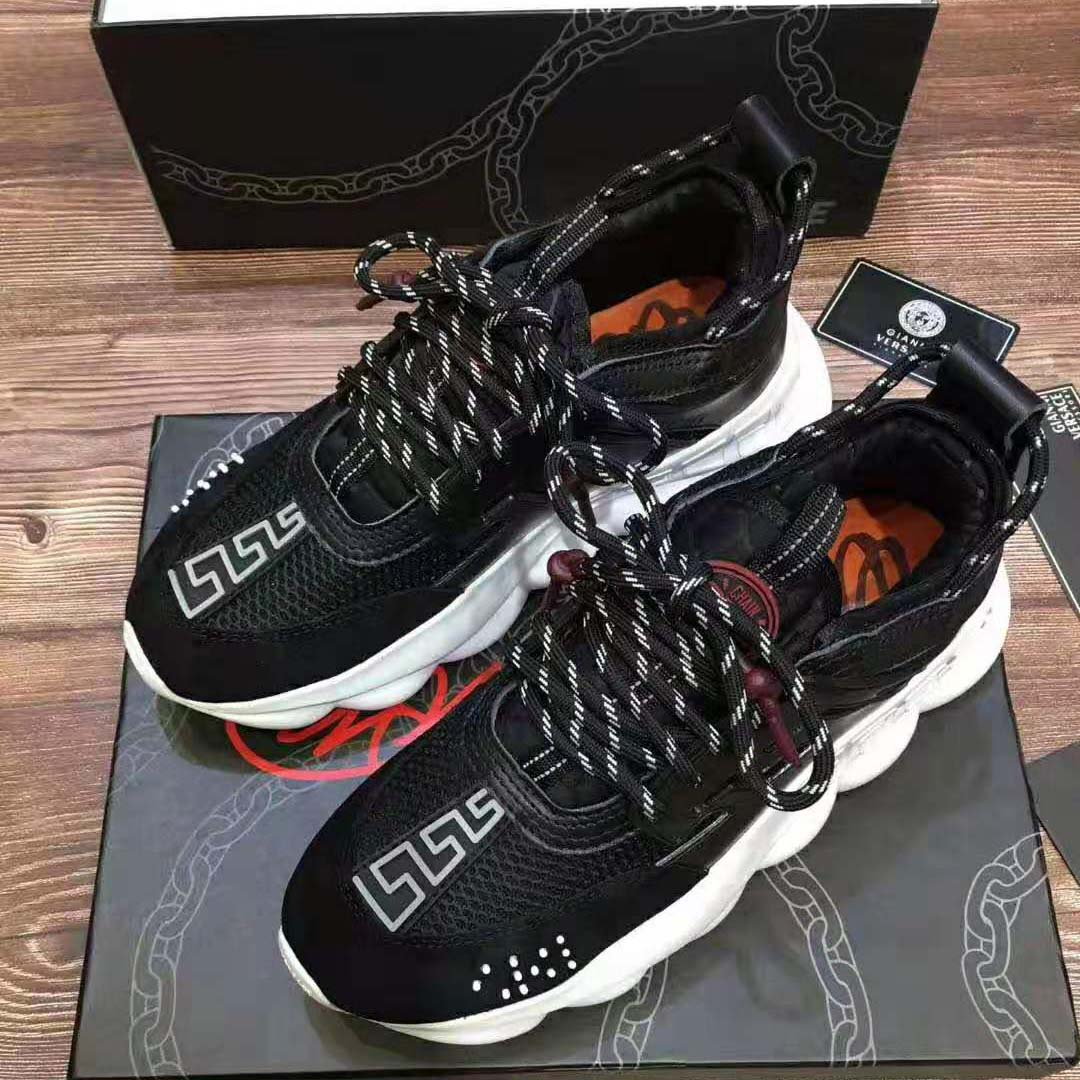 Versace Men Chain Reaction Sneakers-Black - image 4