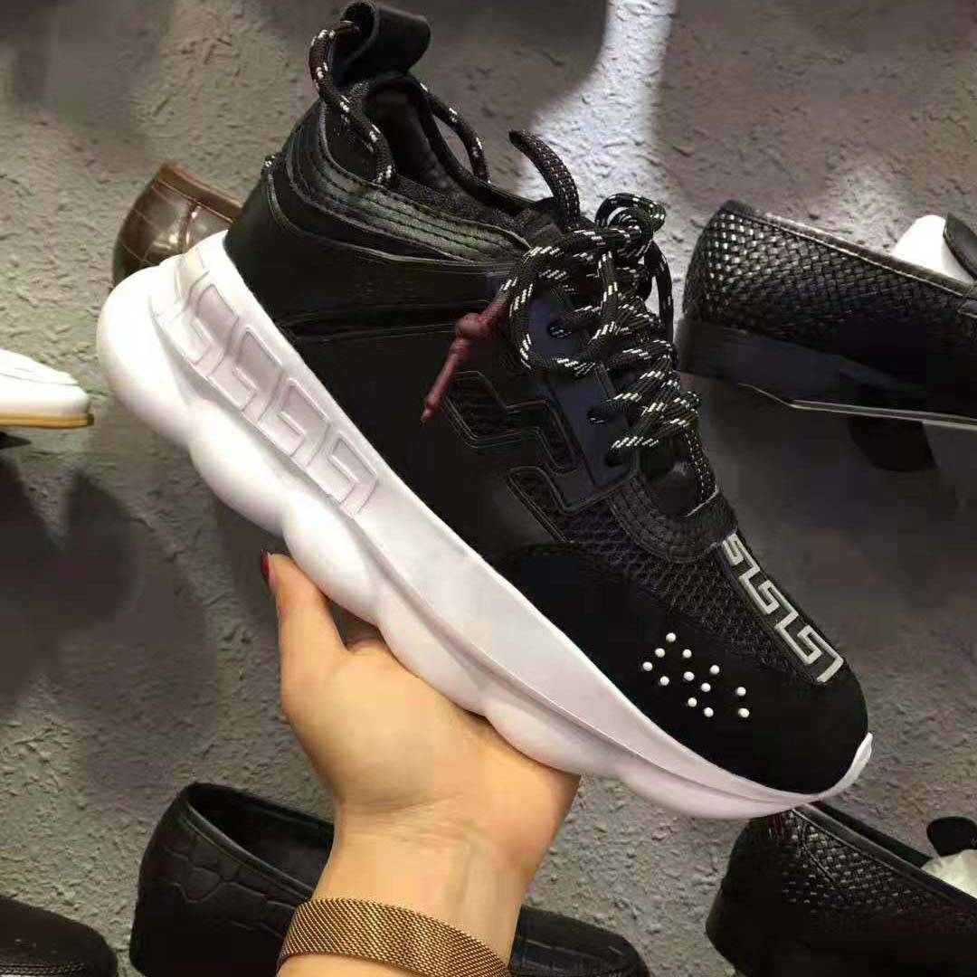 Versace Men Chain Reaction Sneakers-Black - image 7