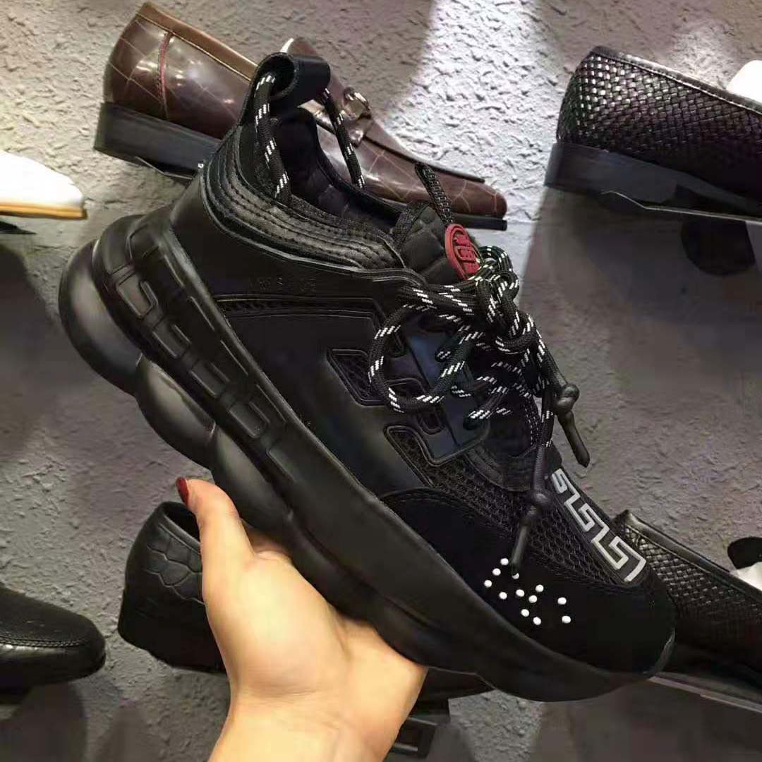 Versace Men Chain Reaction Sneakers-Black - image 6