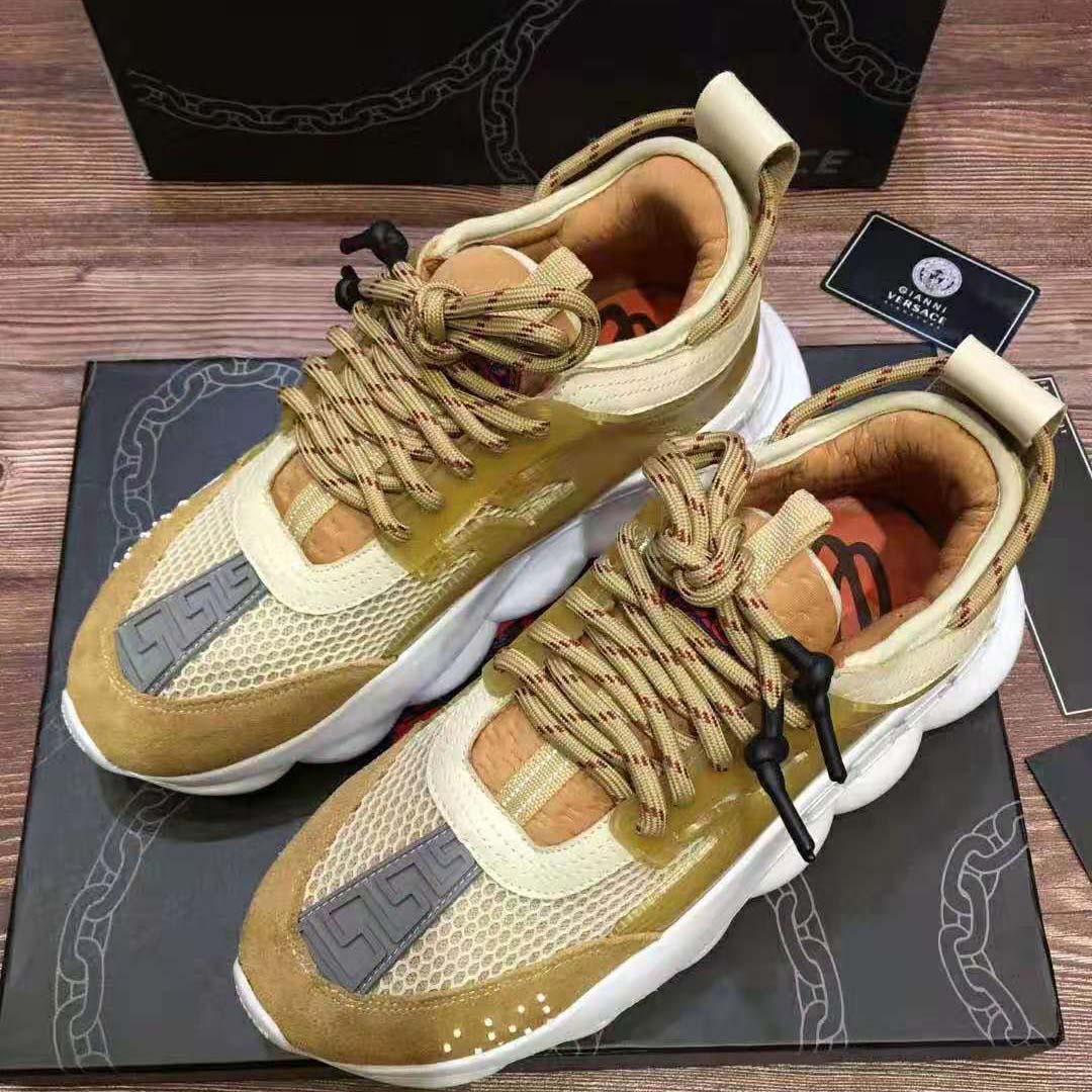 Versace Men Chain Reaction Sneakers-Gold - image 4