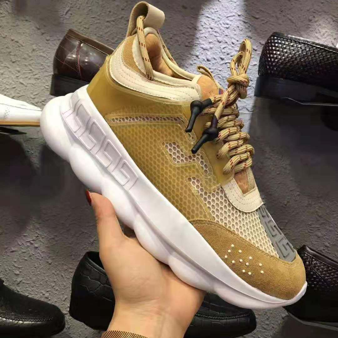 Versace Men Chain Reaction Sneakers-Gold - image 7