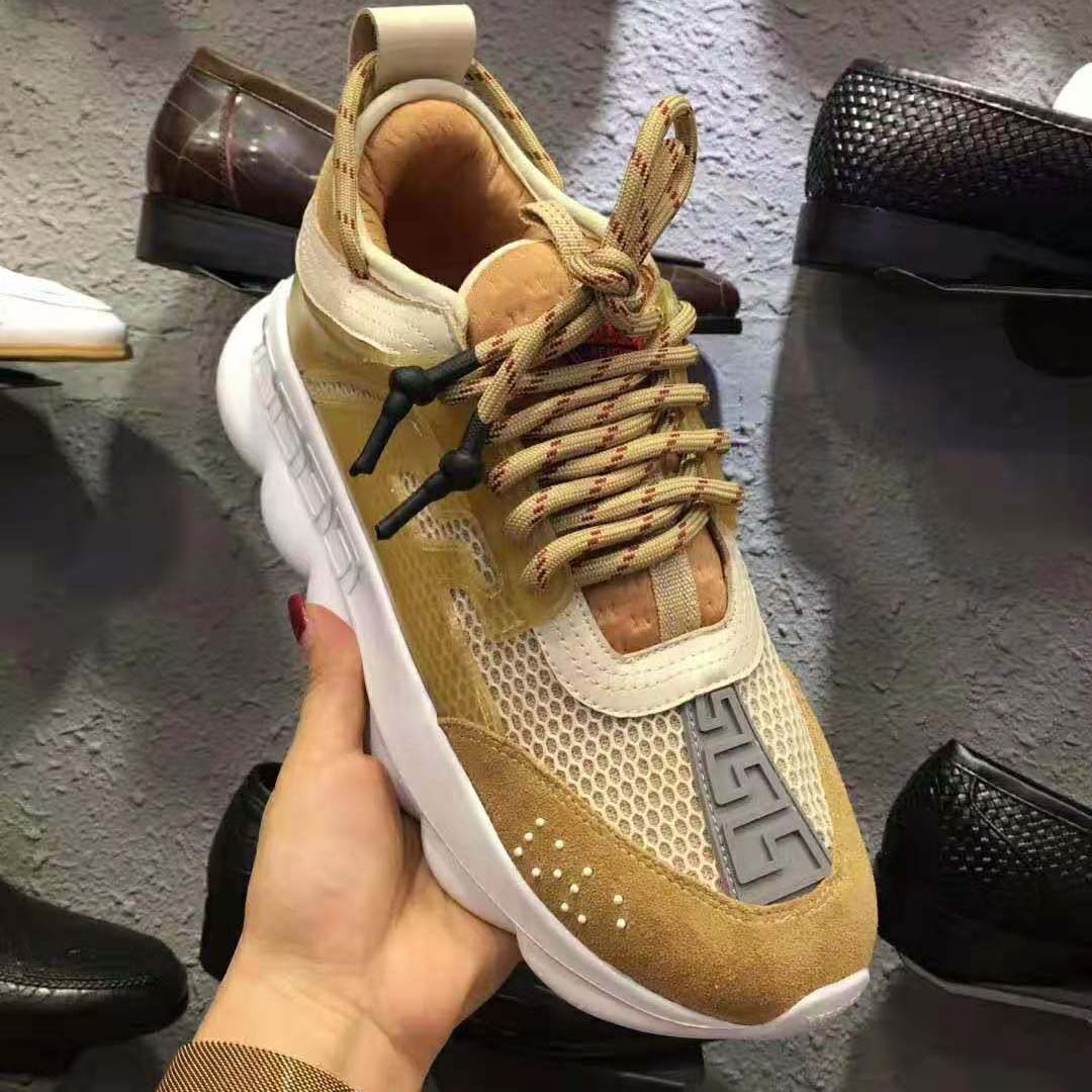 Versace Men Chain Reaction Sneakers-Gold - image 9