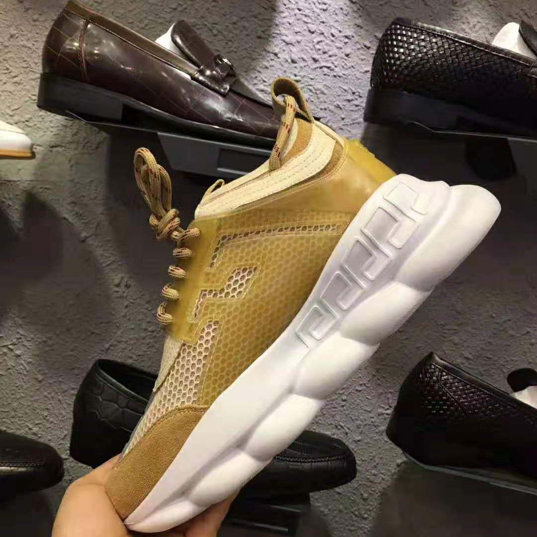 Versace Men Chain Reaction Sneakers-Gold - image 10