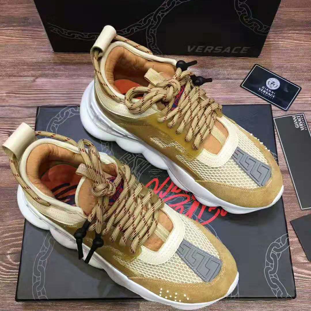 Versace Men Chain Reaction Sneakers-Gold - image 5
