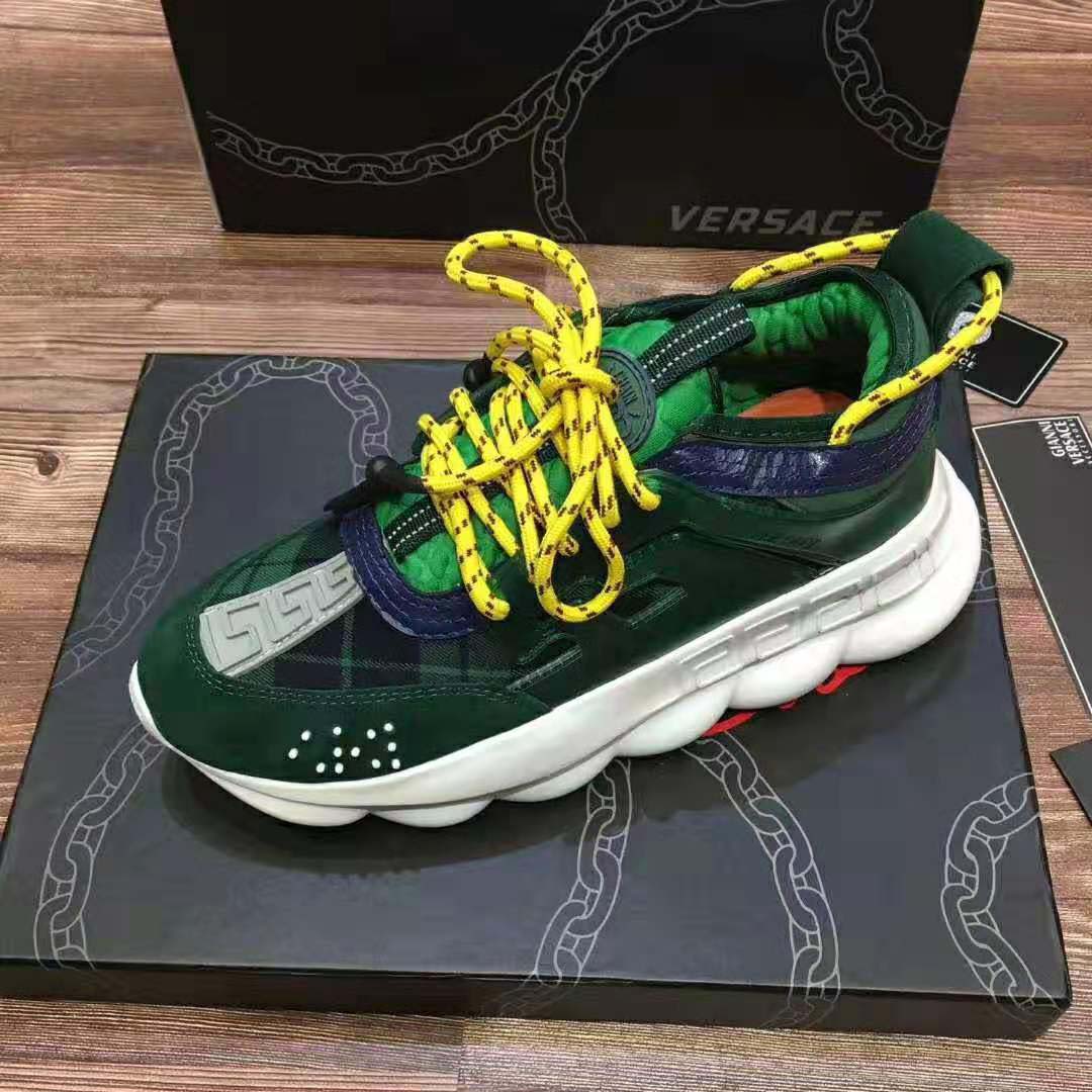 Versace Men Chain Reaction Sneakers-Green - image 4