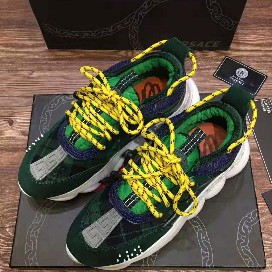 Versace Men Chain Reaction Sneakers-Green - image 5
