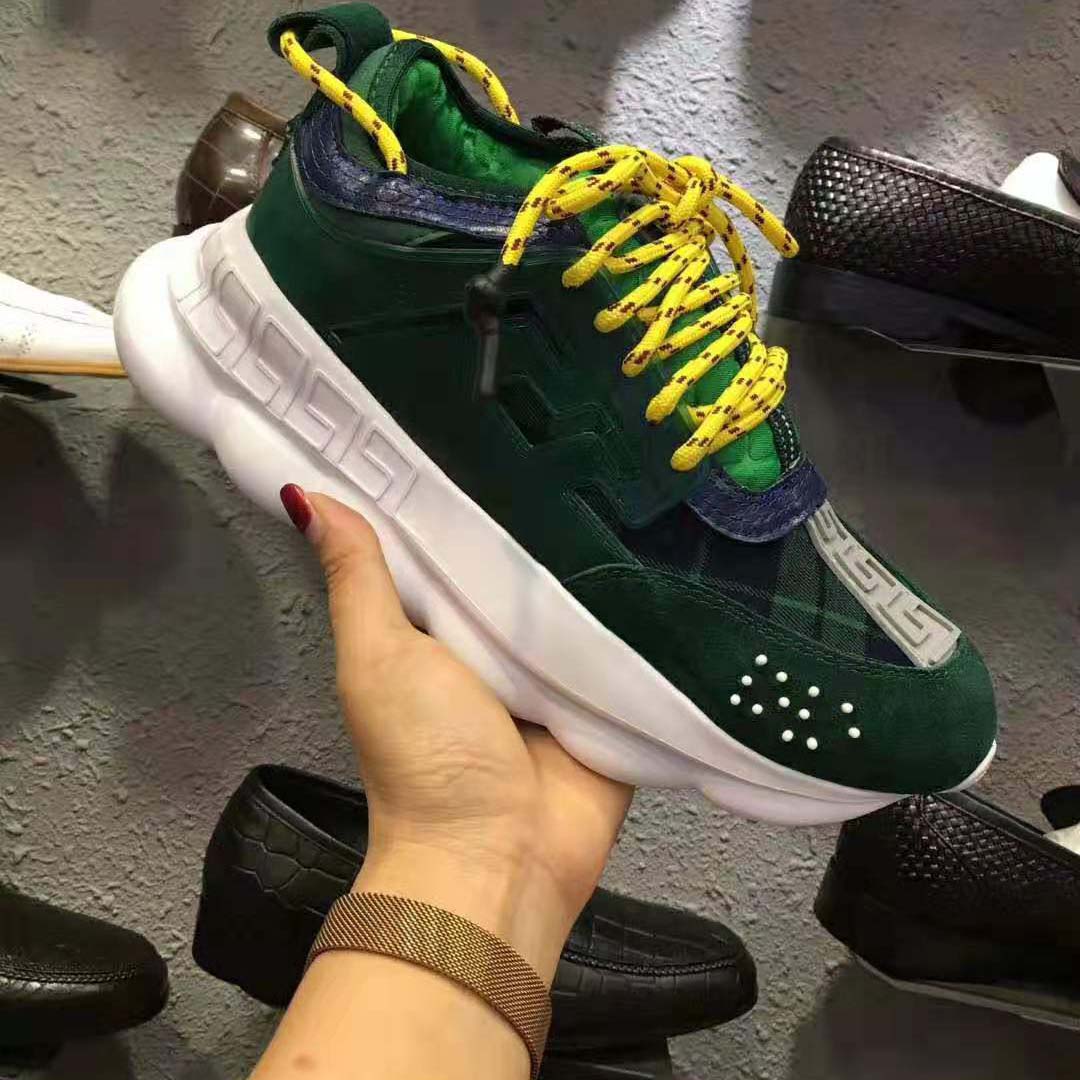 Versace Men Chain Reaction Sneakers-Green - image 7