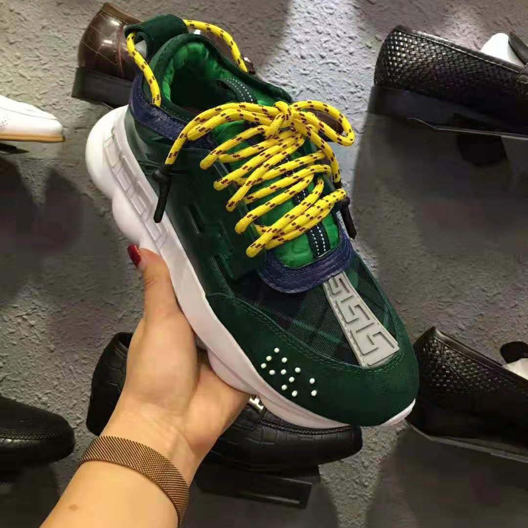 Versace Men Chain Reaction Sneakers-Green - image 8