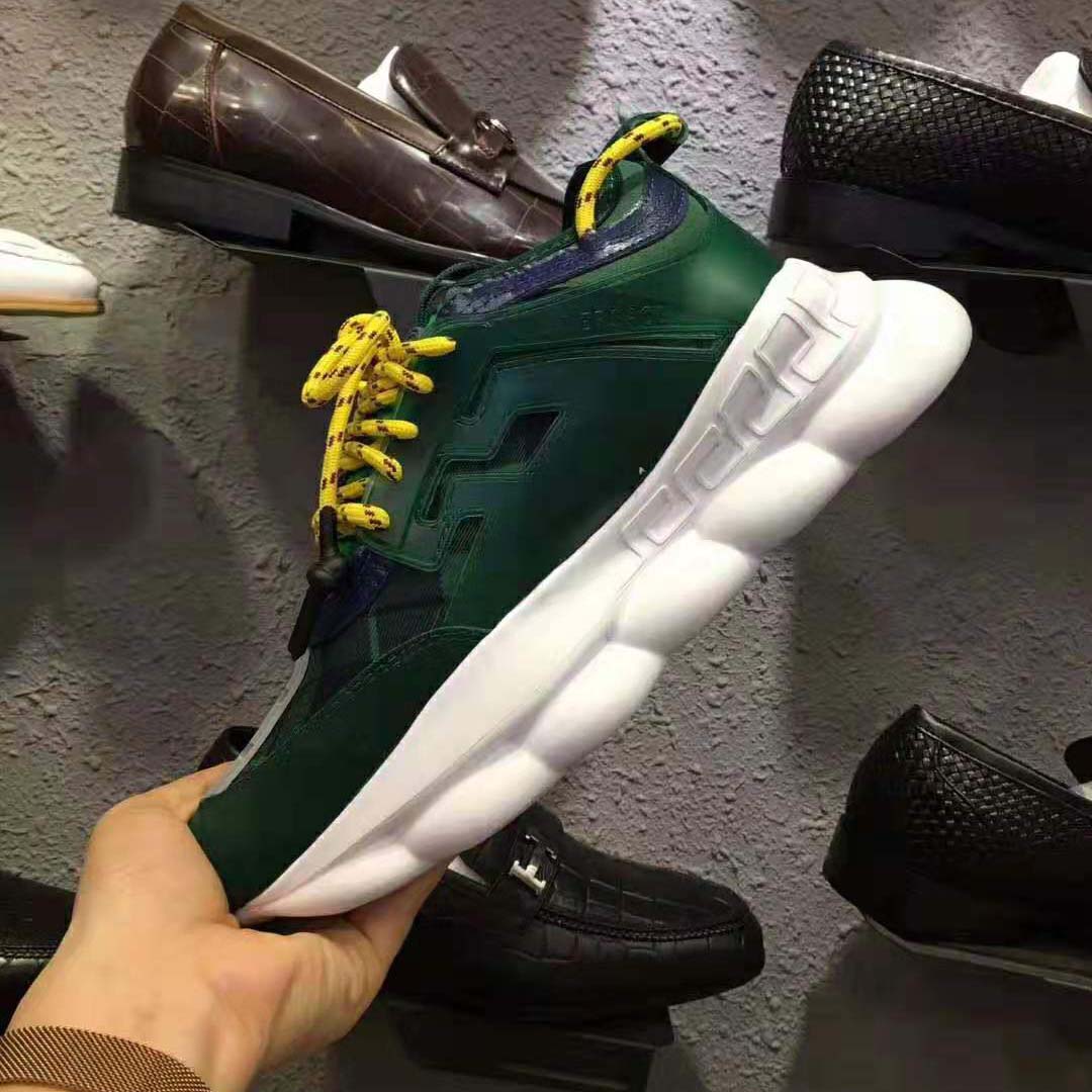 Versace Men Chain Reaction Sneakers-Green - image 9