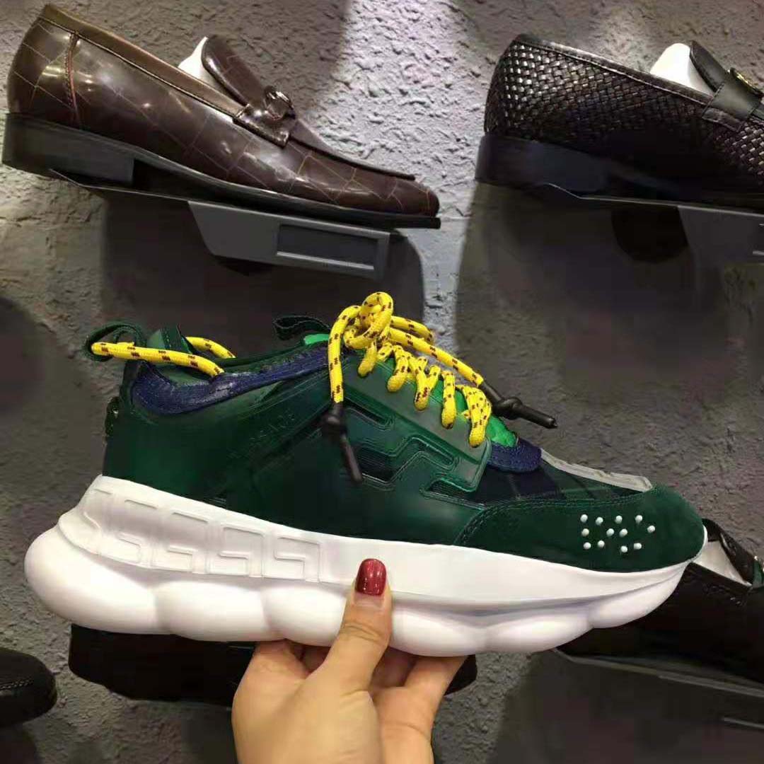 Versace Men Chain Reaction Sneakers-Green - image 6