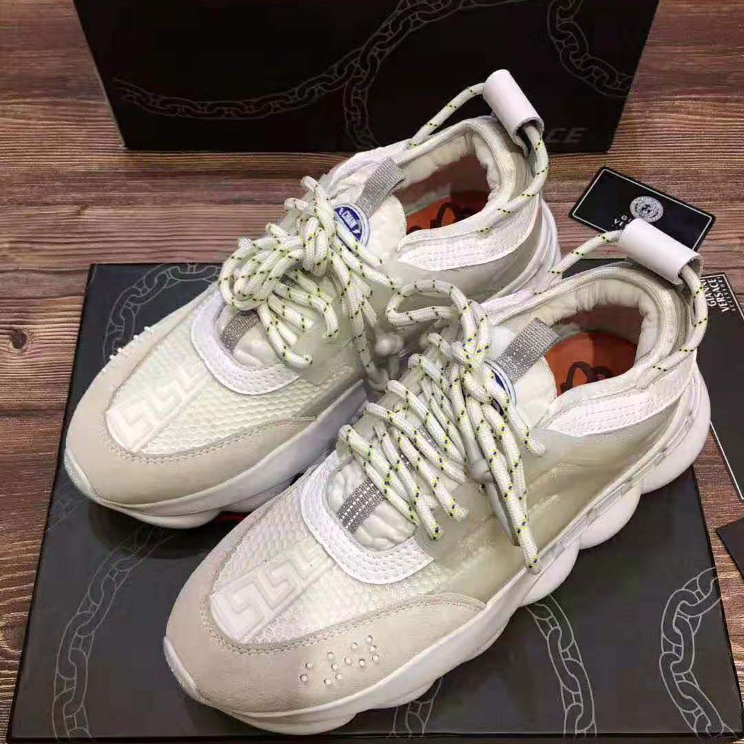 Versace Men Chain Reaction Sneakers-White - image 4
