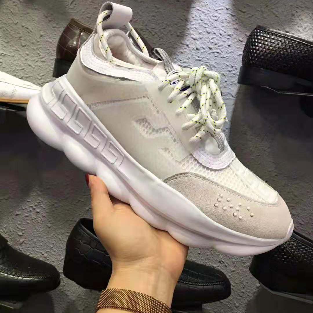 Versace Men Chain Reaction Sneakers-White - image 6