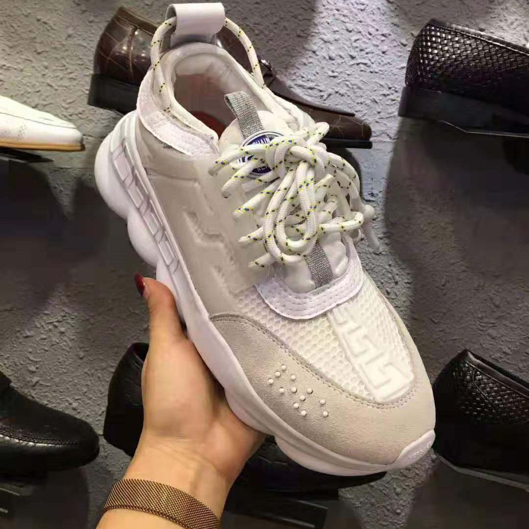Versace Men Chain Reaction Sneakers-White - image 8