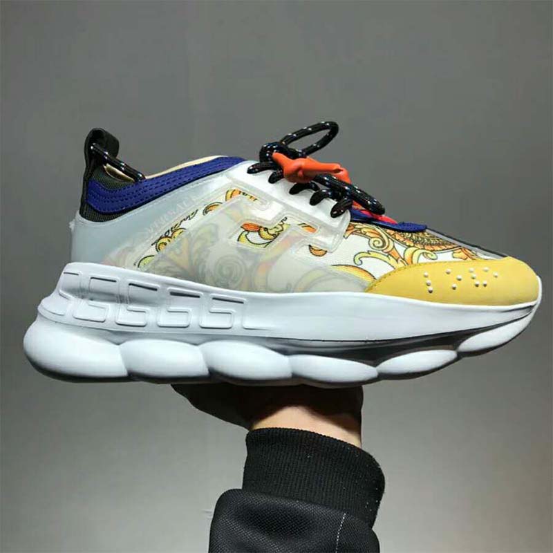 Versace Men Shoes Chain Reaction Sneakers-Yellow - image 6