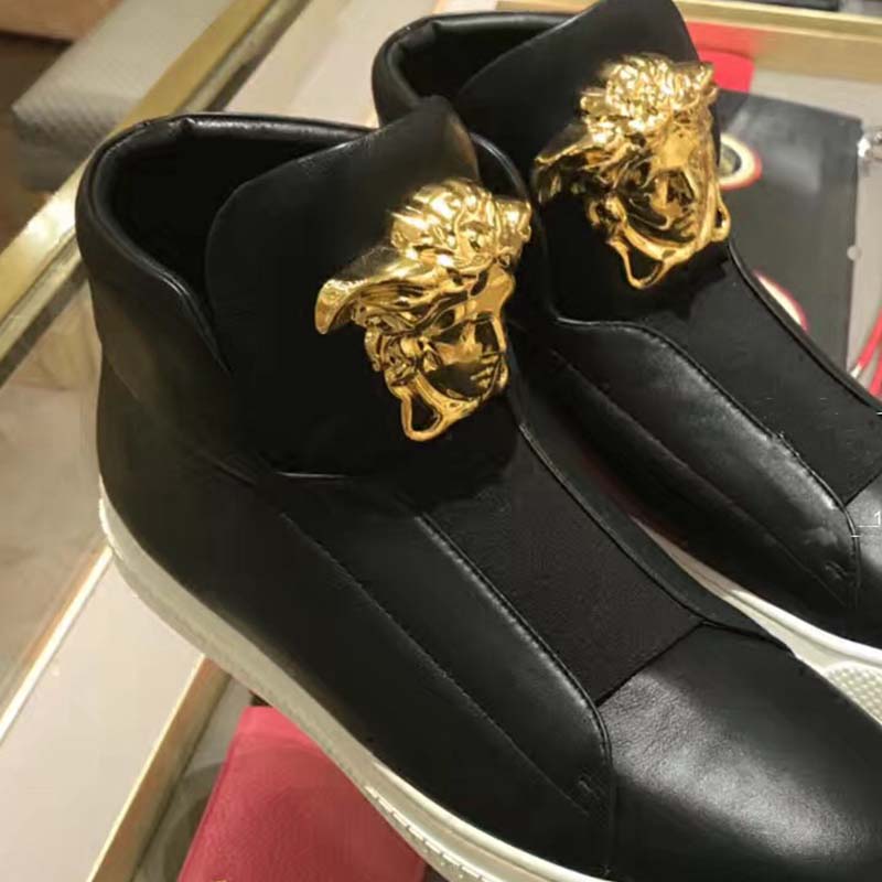 Versace Men Shoes Palazzo High-Top Sneakers-Black - image 5