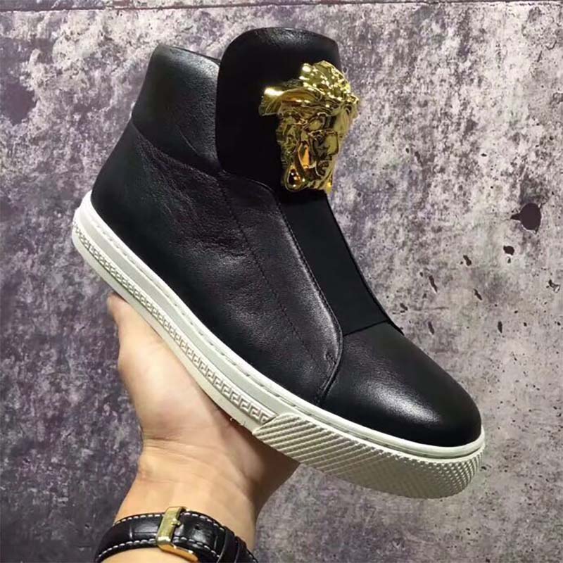 Versace Men Shoes Palazzo High-Top Sneakers-Black - image 6