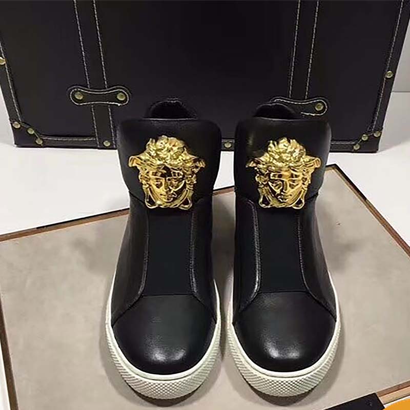 Versace Men Shoes Palazzo High-Top Sneakers-Black - image 4