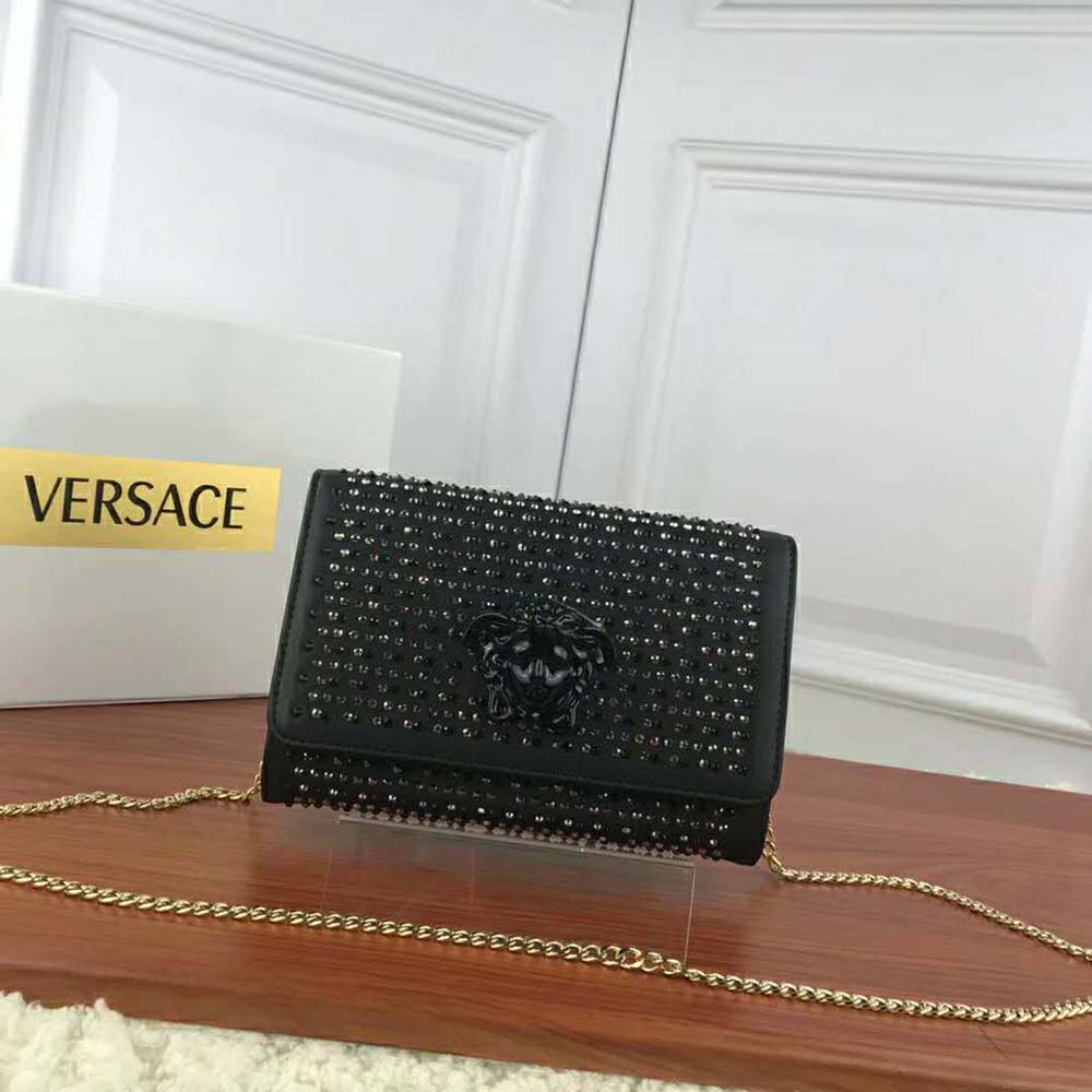 Versace Women Crystal Palazzo Evening Bag-Black - image 4