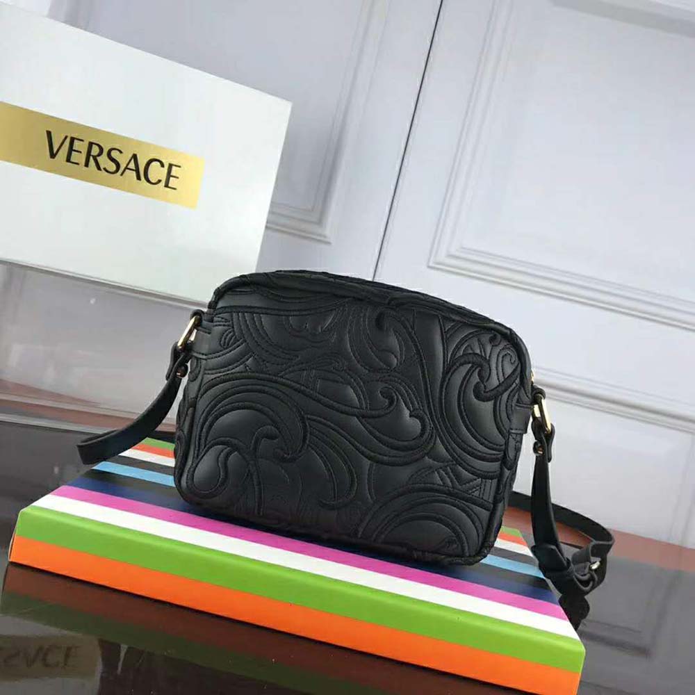 Versace Women Embroidered Baroque Shoulder Bag-Black - image 5
