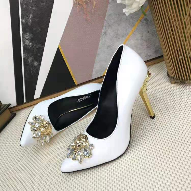 Versace Women Palazzo Pumps Leather Shoes-White - image 5