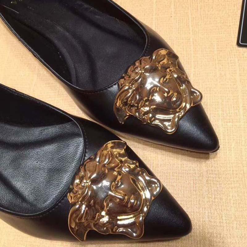 Versace Women Shoes Palazzo Ballerina Flats 5mm Heel-Black - image 4