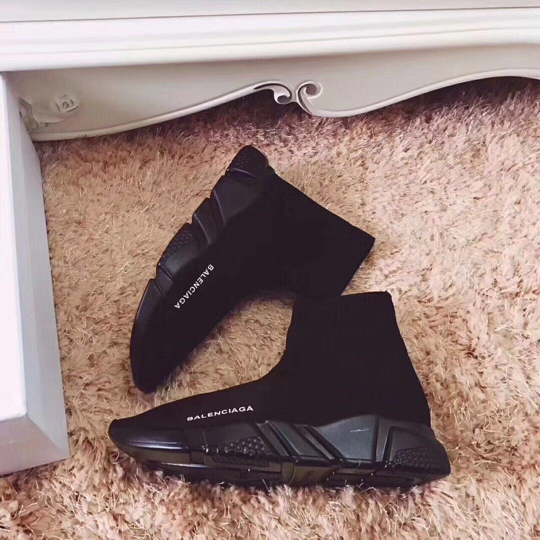 Balenciaga Unisex Speed Trainer Shoes Black - image 4