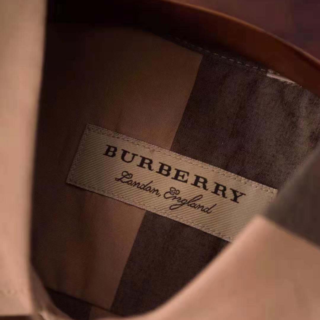Burberry Men Check Stretch Cotton Shirt-Brown - image 5