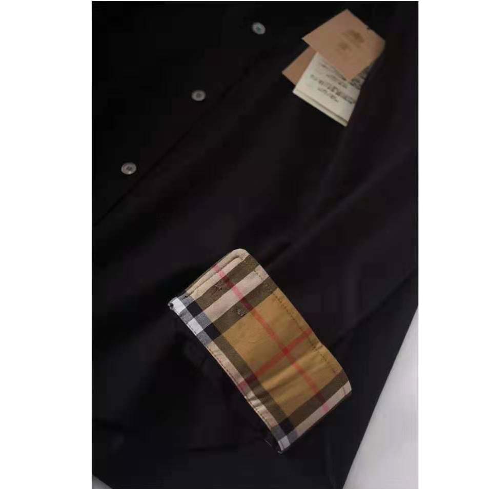 Burberry Men Stretch Cotton Poplin Shirt-Black - image 6