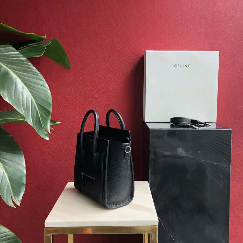 Celine Women Nano Luggage Bag in Drummed Calfskin-Black - image 4