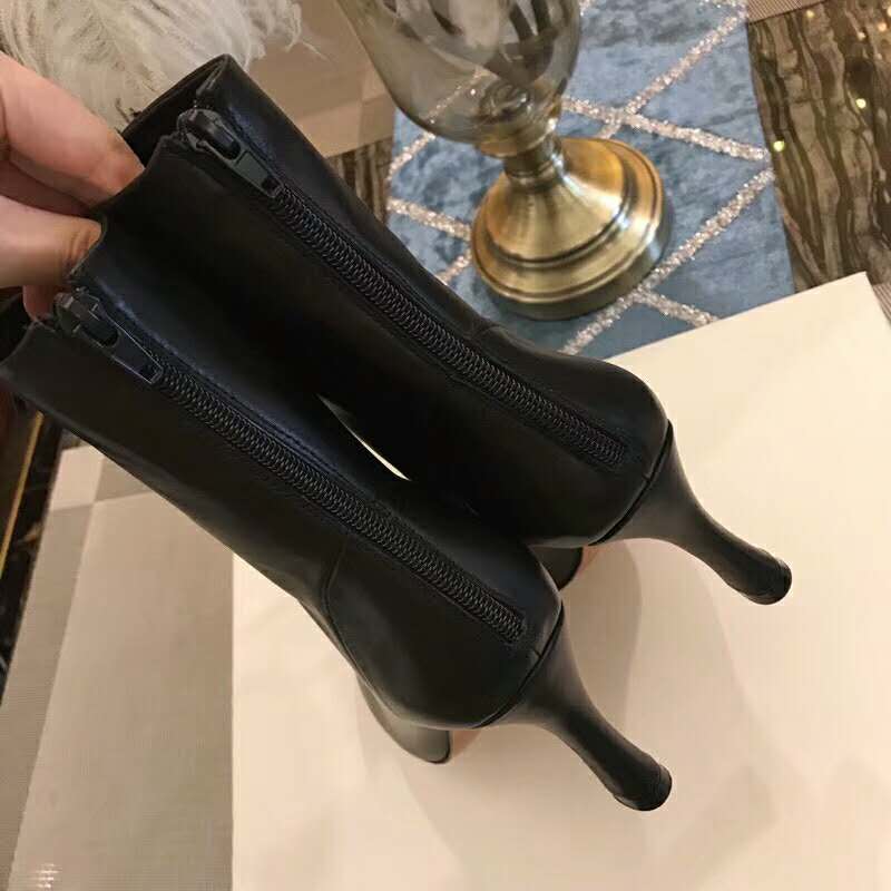 Celine Women Shoes Glove Bootie Laced Ankle Boot In Nappa Lambskin 90mm Heel-Black - image 4