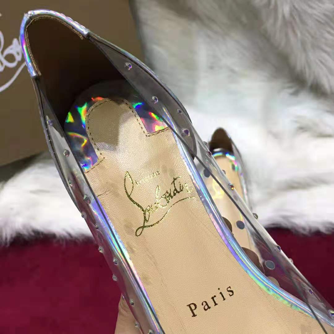 Christian Louboutin Women Evening Flats Shoes Degrastrass-Silver - image 4
