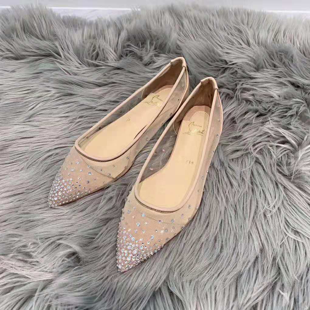 Christian Louboutin Women Follies Strass Ballet Flat-Sandy - image 6