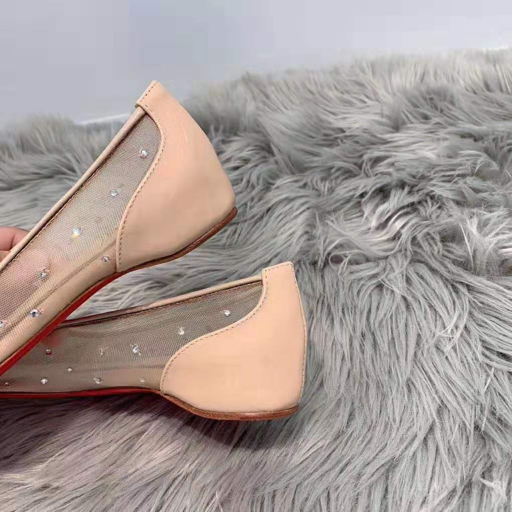 Christian Louboutin Women Follies Strass Ballet Flat-Sandy - image 8