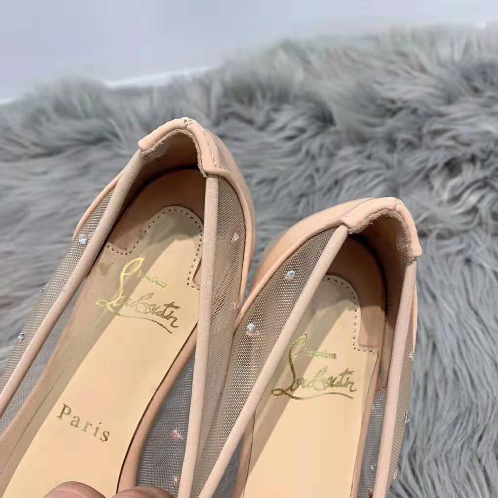 Christian Louboutin Women Follies Strass Ballet Flat-Sandy - image 7