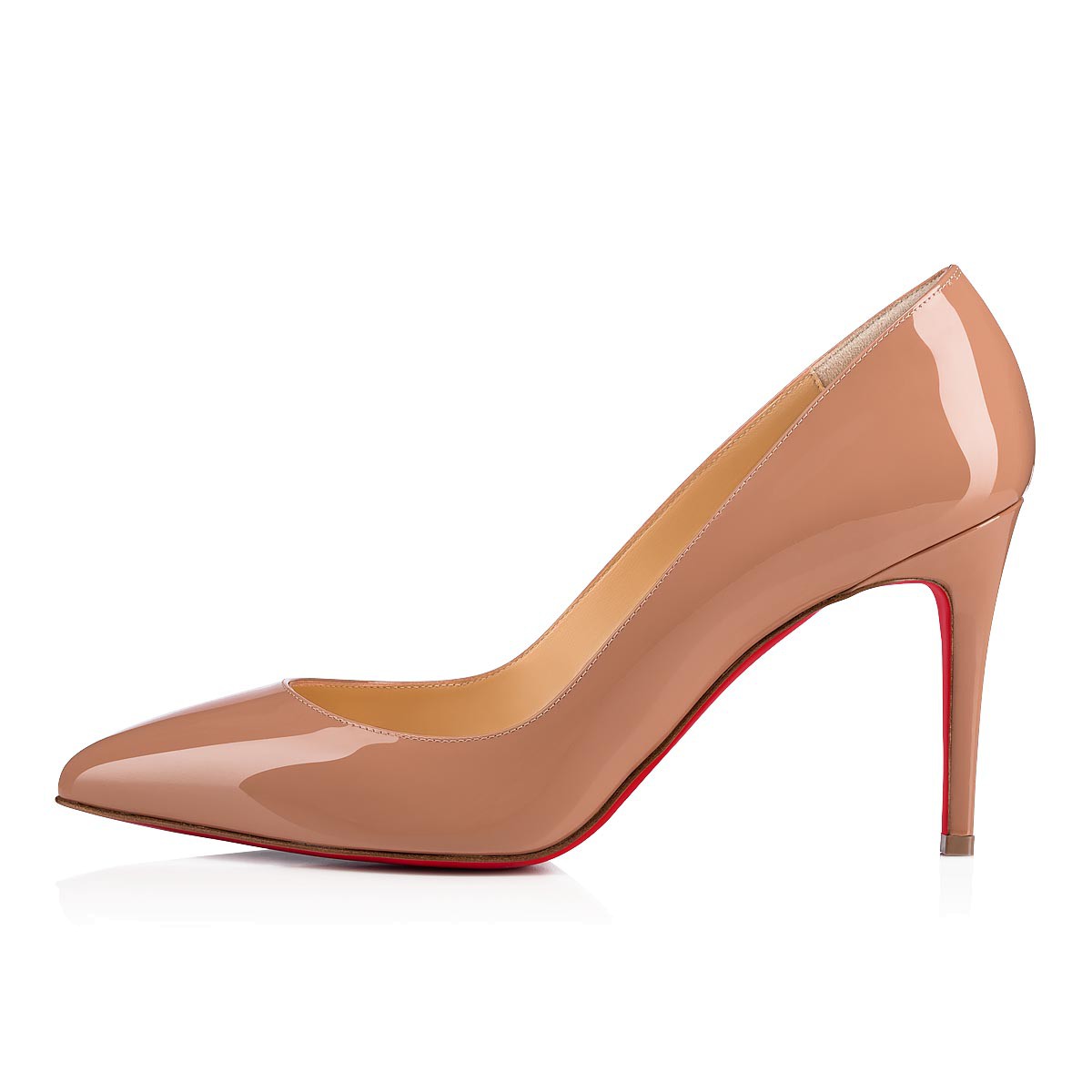 Side profile of Christian Louboutin Women Shoes Pigalle 85 mm Heel Height-Sandy