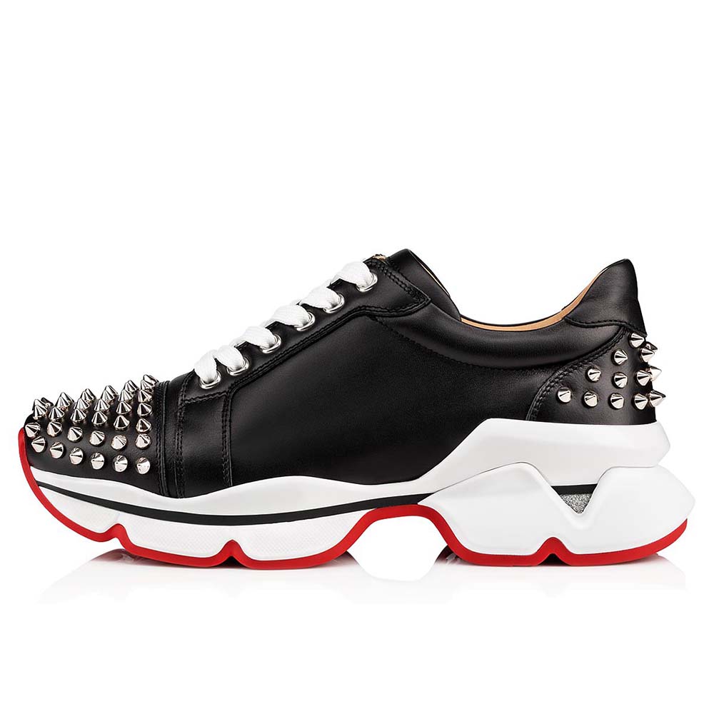 Side profile of Christian Louboutin Women Shoes Vrs 2018 Sneakers-Black