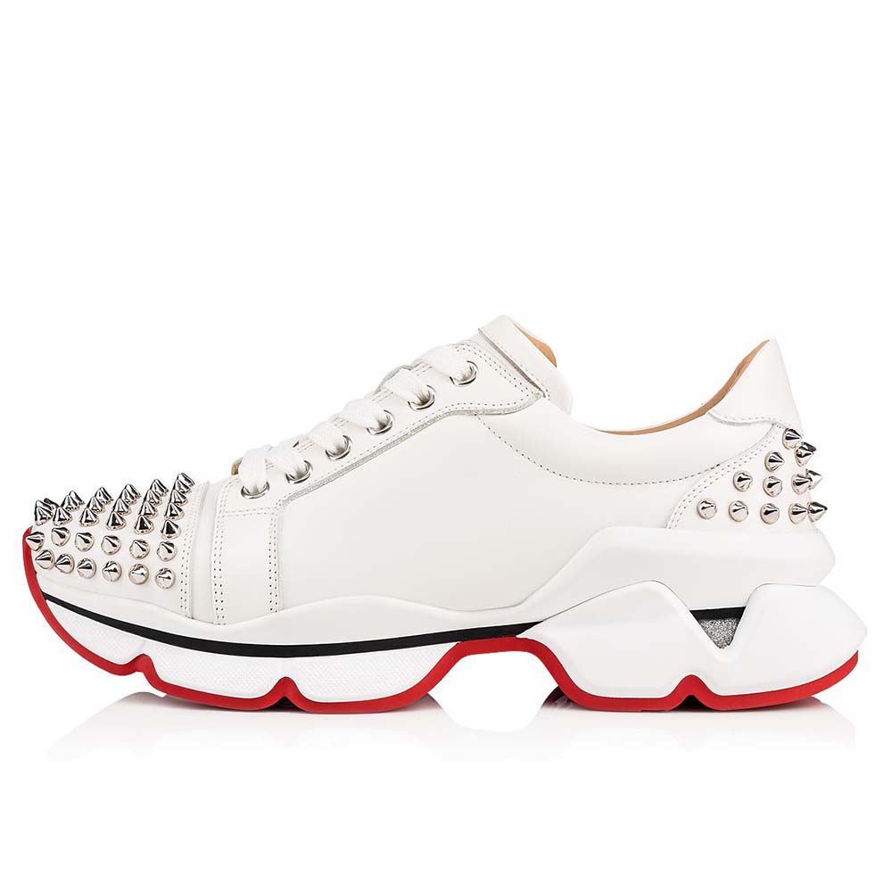 Side profile of Christian Louboutin Women Shoes Vrs 2018 Sneakers-White